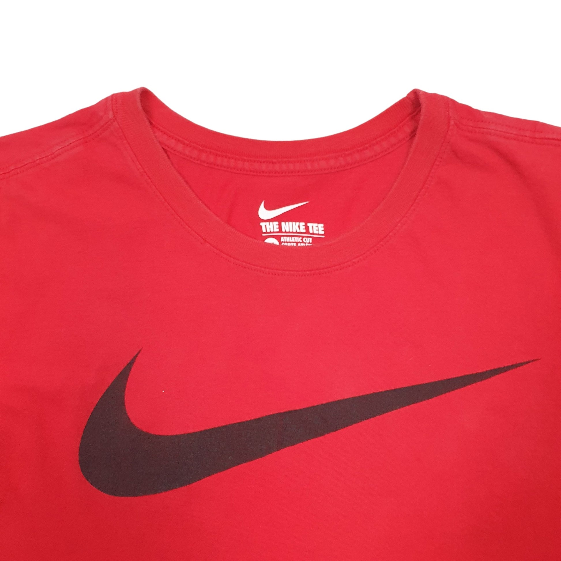 Mens Red Nike Spellout Short Sleeve T Shirt