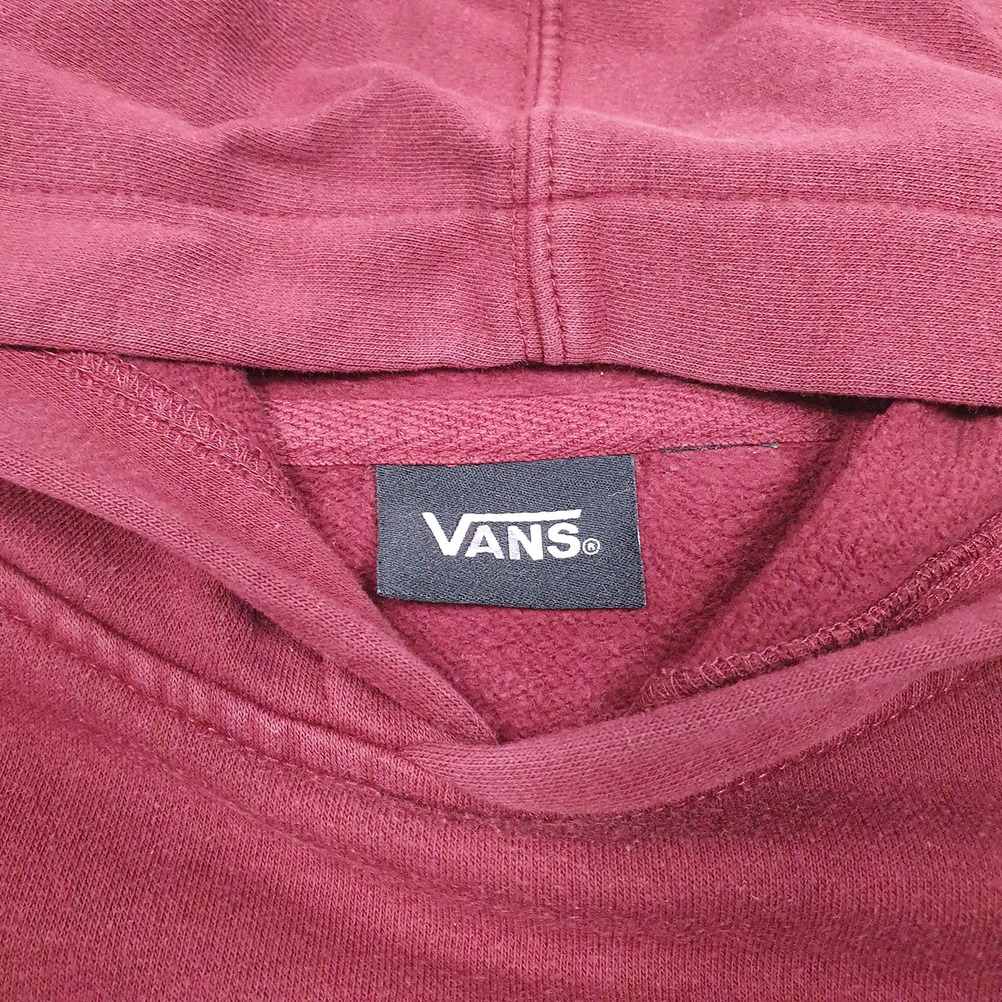 Mens Burgundy Vans Off The Wall Skate BMX Surf 1966 Hoodie Jumper