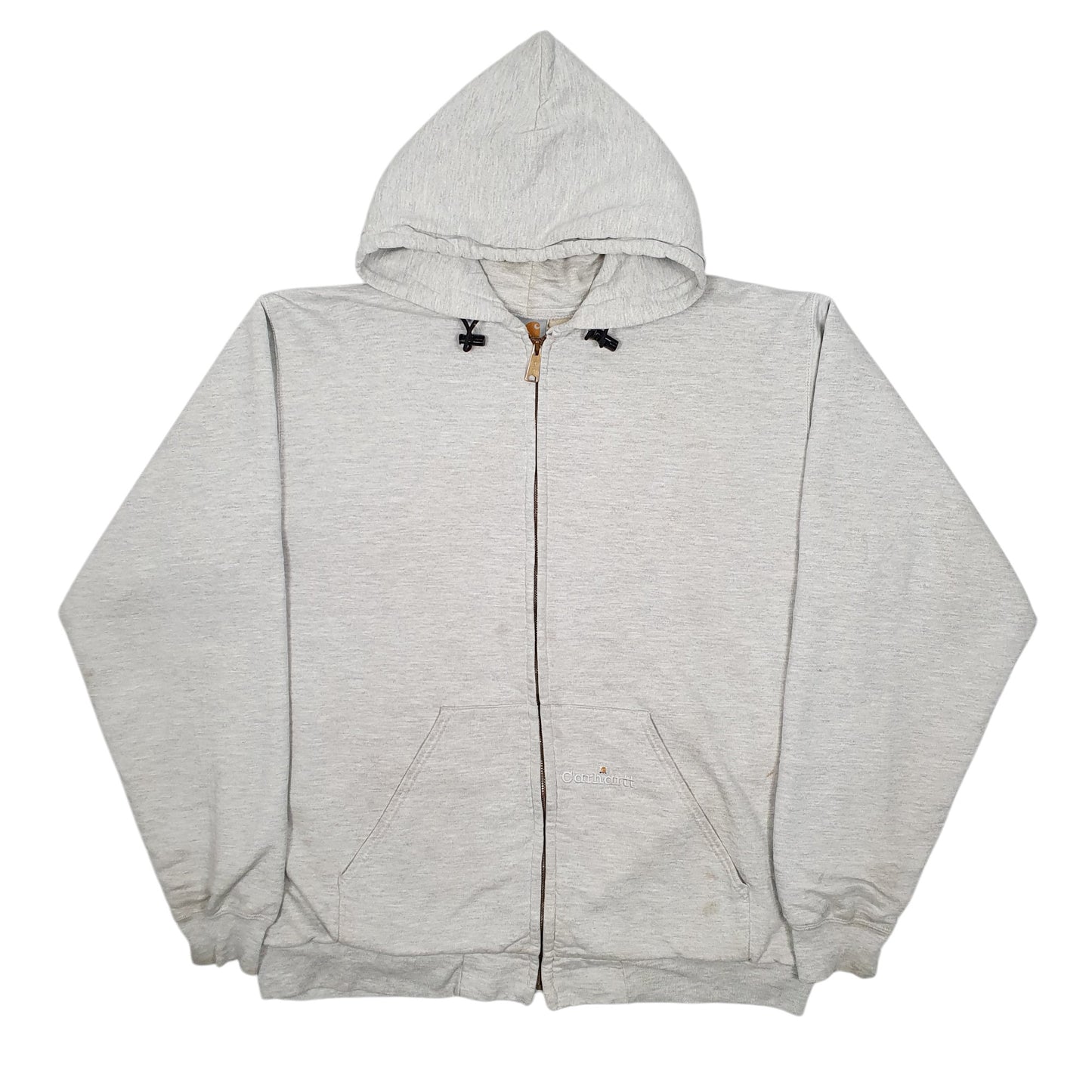 Mens Grey Carhartt Hoodie K122 ASH Union Made Full Zip Jumper