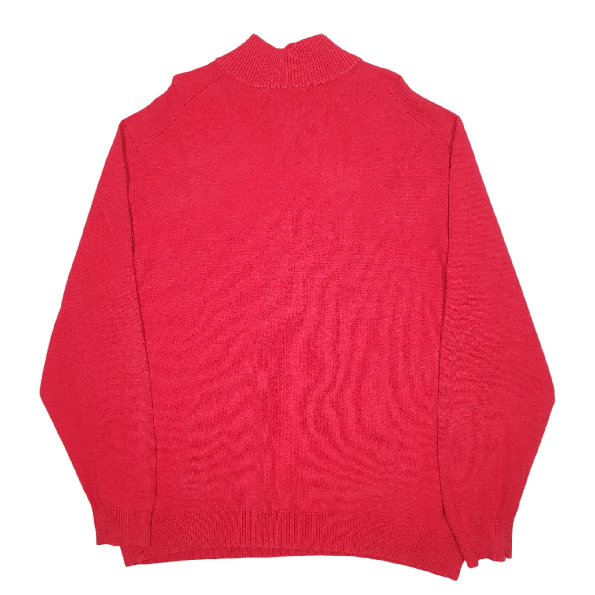 Mens Red Nautica Knit Quarter Zip Jumper