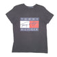 Womens Black Tommy Hilfiger Spellout Box Logo Short Sleeve T Shirt