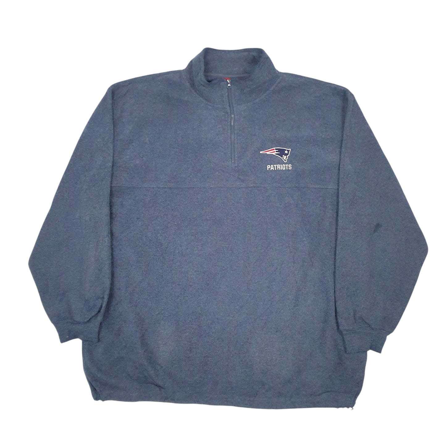 Mens Blue NFL New England Patriots. Quarter Zip Jumper