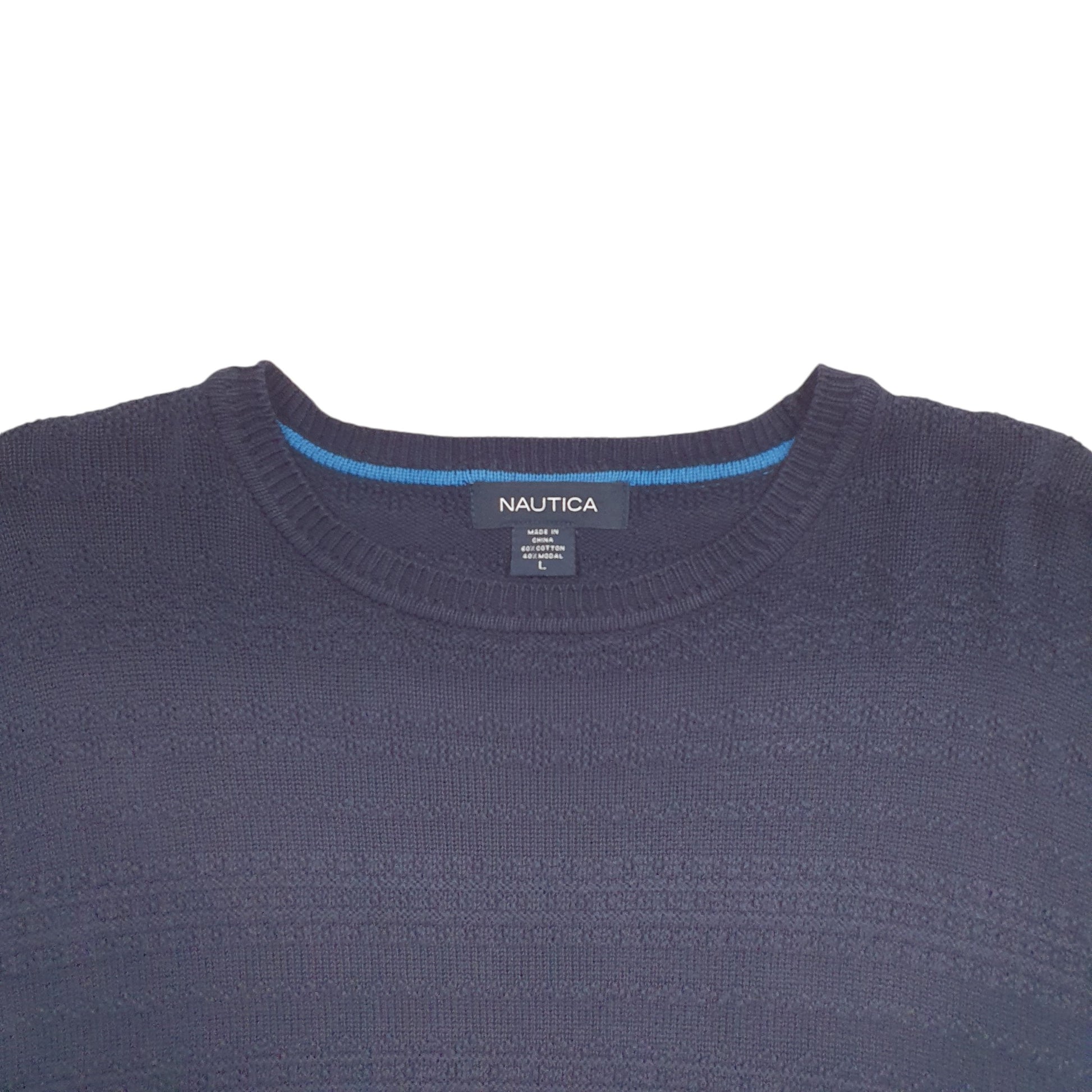 Mens Navy Nautica Knit Crewneck Jumper