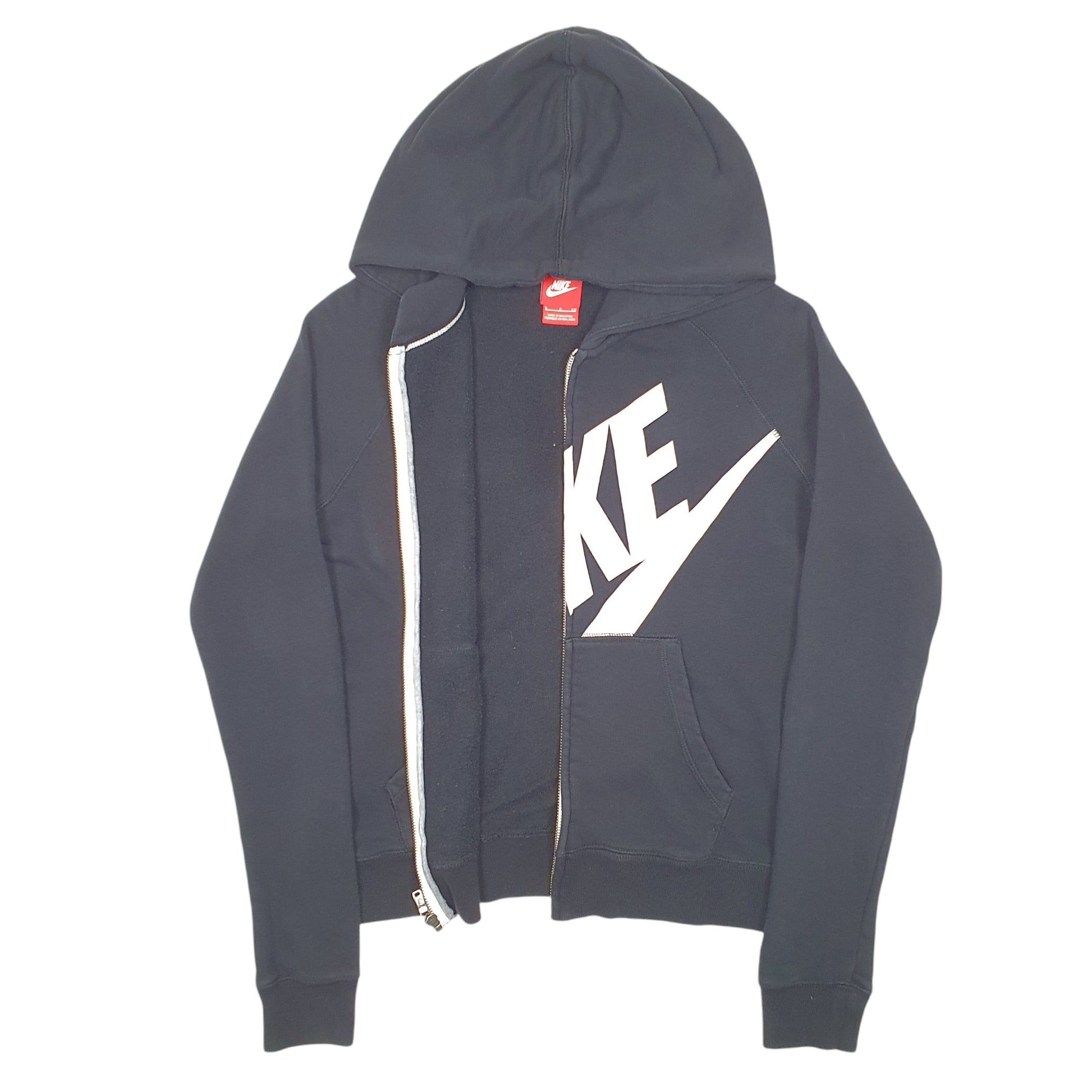 Womens Black Nike Spellout Swoosh Full Zip Jumper