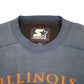 Mens Navy Starter Vintage 90s Illinois Fighting Spellout USA College Crewneck Jumper
