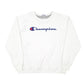 Mens White Champion Spellout Crewneck Jumper