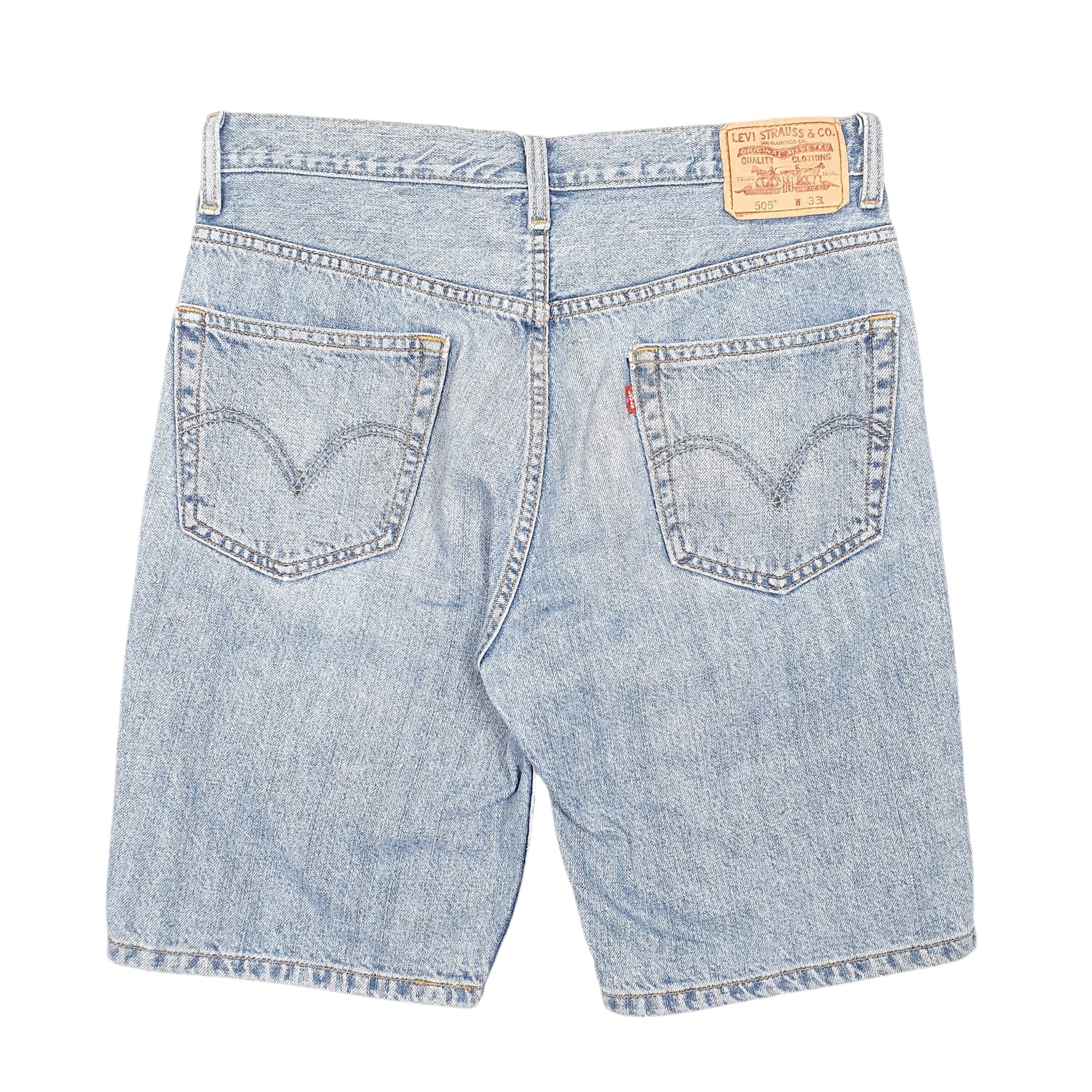 Mens Blue Levis Denim Jeans Jorts 505 Regular Denim Shorts