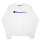 Mens White Champion Script Crewneck Jumper