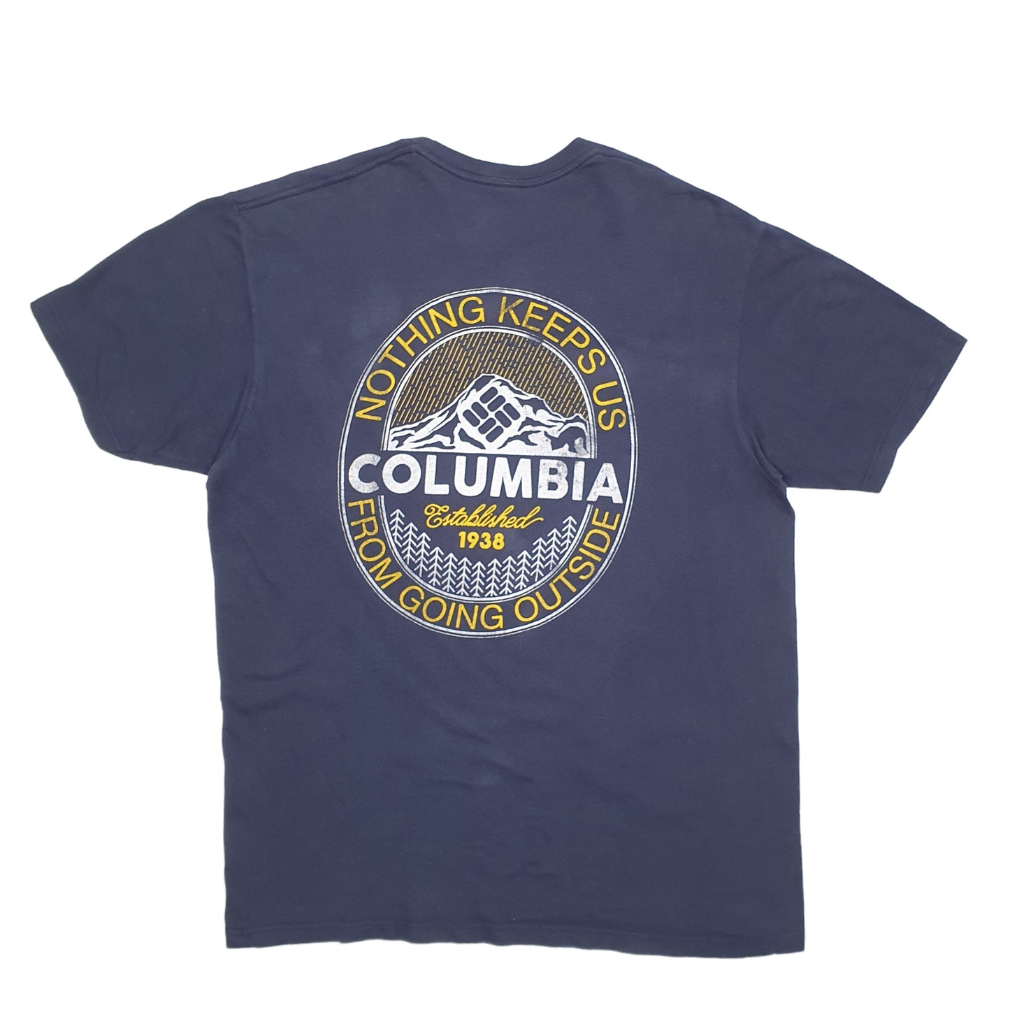 Mens Navy Columbia Sportswear  Short Sleeve T Shirt