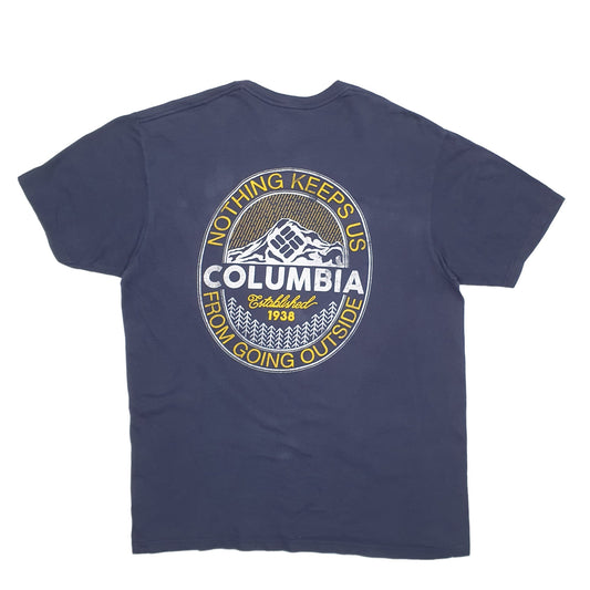 Mens Navy Columbia Sportswear  Short Sleeve T Shirt