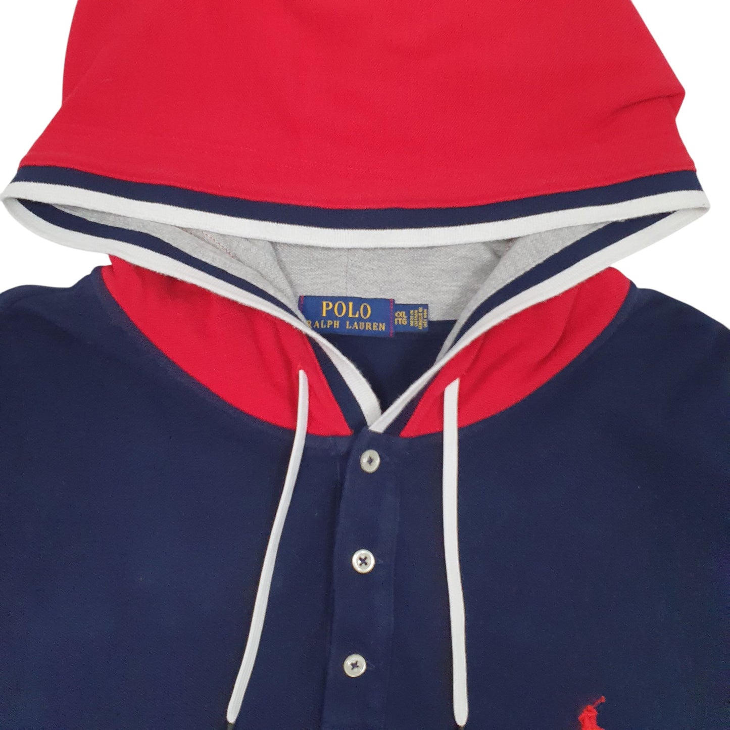 Mens Navy Polo Ralph Lauren Hooded Short Sleeve Polo Shirt