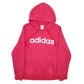 Womens Pink Adidas Spellout Hoodie Jumper