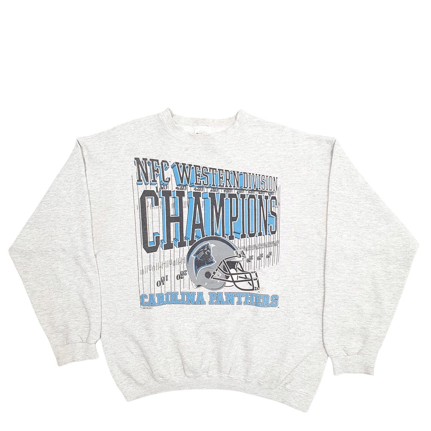 Mens Grey Tultex Carolina Panthers NFL Vintage 90's Made In USA Crewneck Jumper