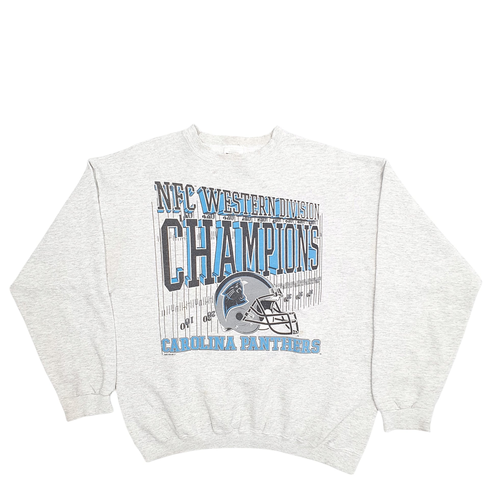 Mens Grey Tultex Carolina Panthers NFL Vintage 90's Made In USA Crewneck Jumper