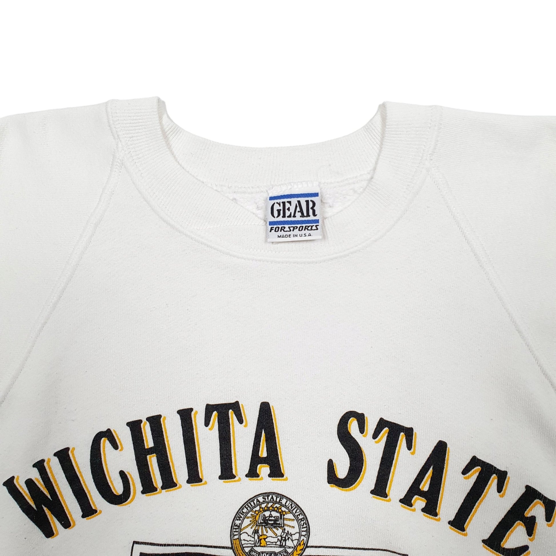 Womens White Hanes Wichita State Shockers Made In USA Vintage 90's Crewneck Jumper