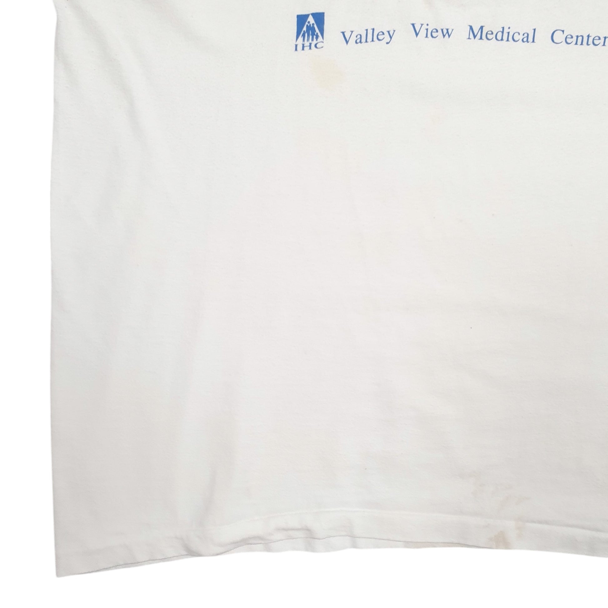 Mens White Hanes Single Stitch Vintage 90s Short Sleeve T Shirt