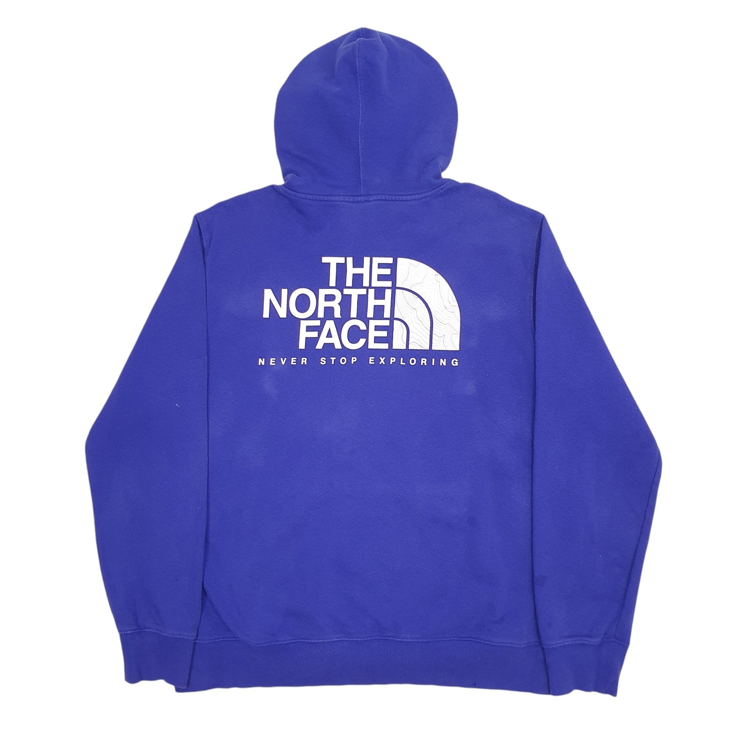 Mens Blue The North Face Spellout Hoodie Jumper