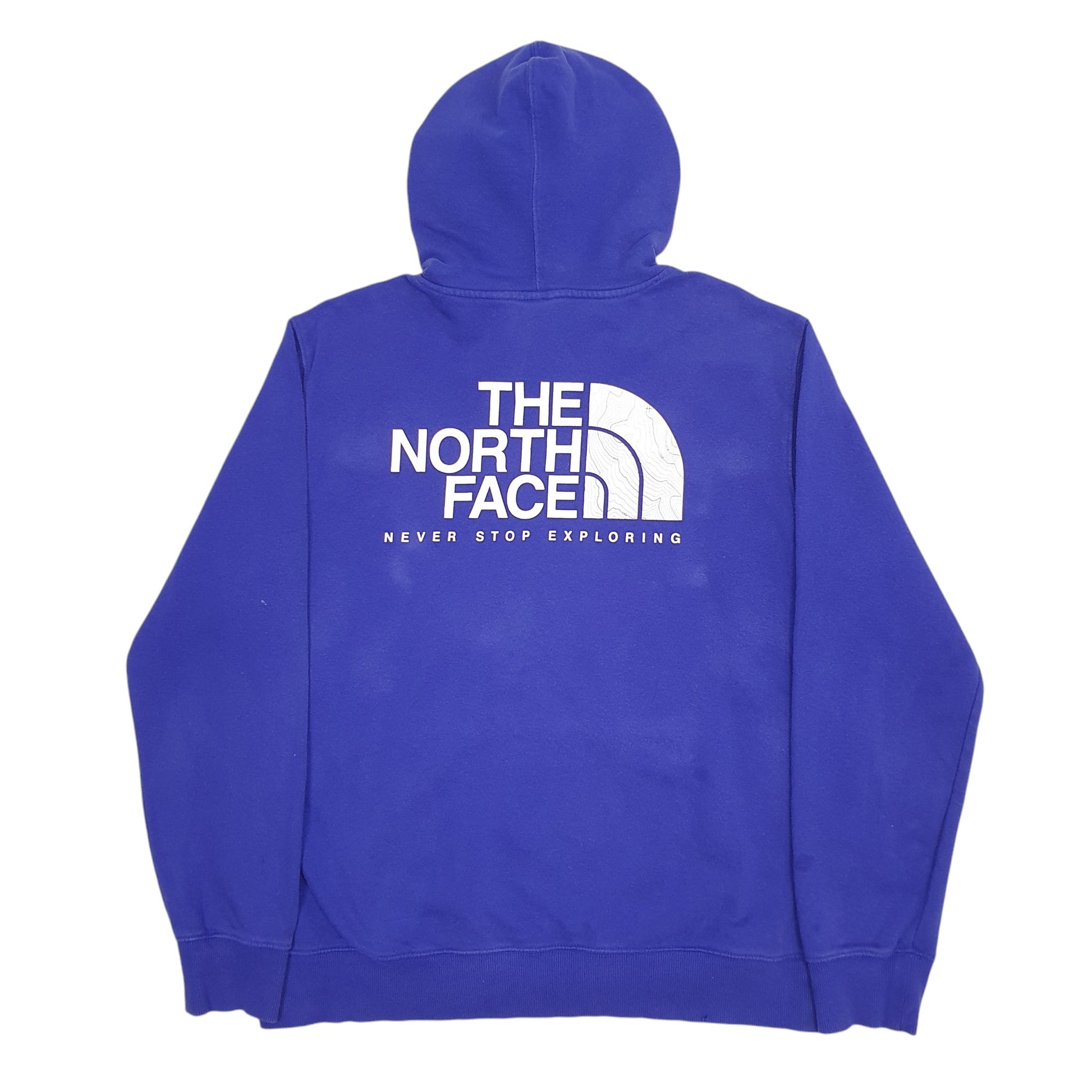 Mens Blue The North Face Spellout Hoodie Jumper