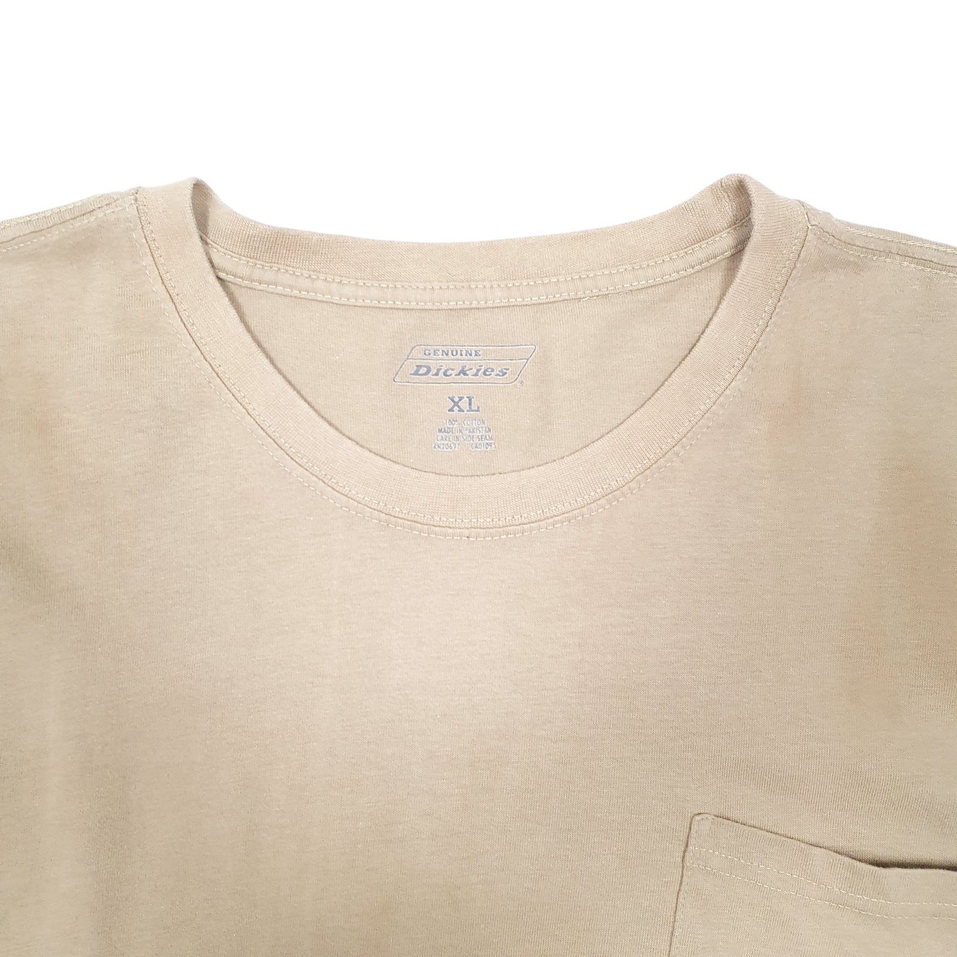 Mens Beige Dickies Pocket Workwear Short Sleeve T Shirt