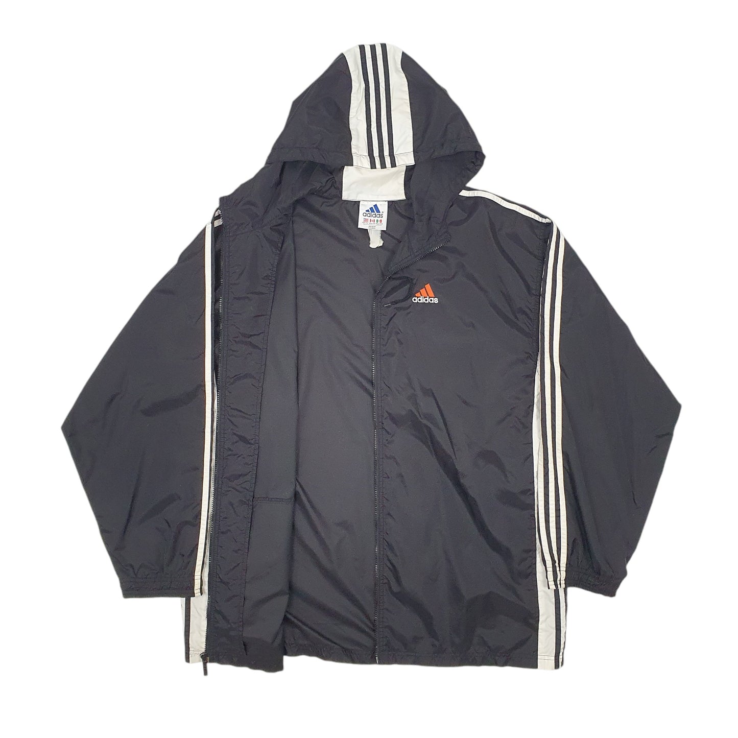 Mens Black Adidas Vintage 90s Crewneck Coat