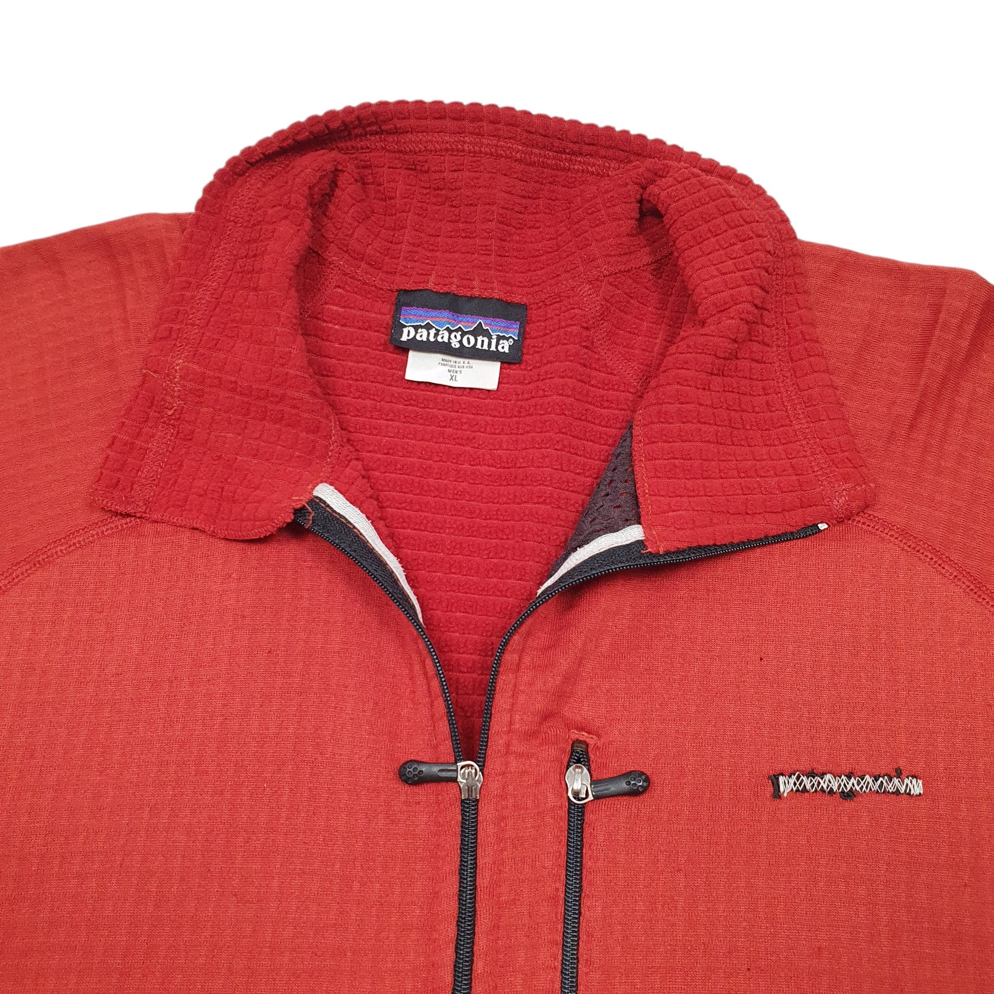 Womens Red Patagonia Active Made In USA Quarter Zip Jumper