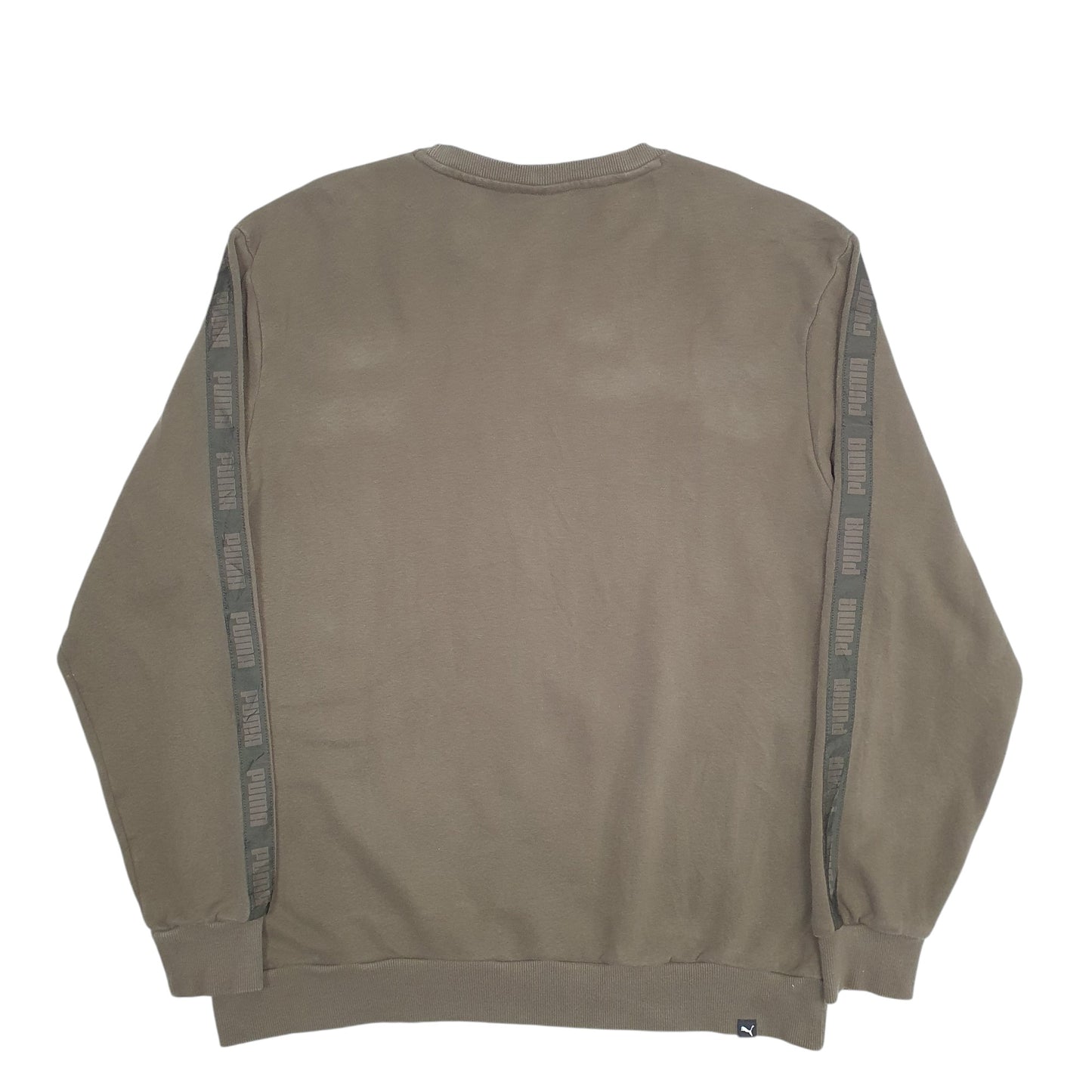 Mens Khaki Puma Spellout Crewneck Jumper