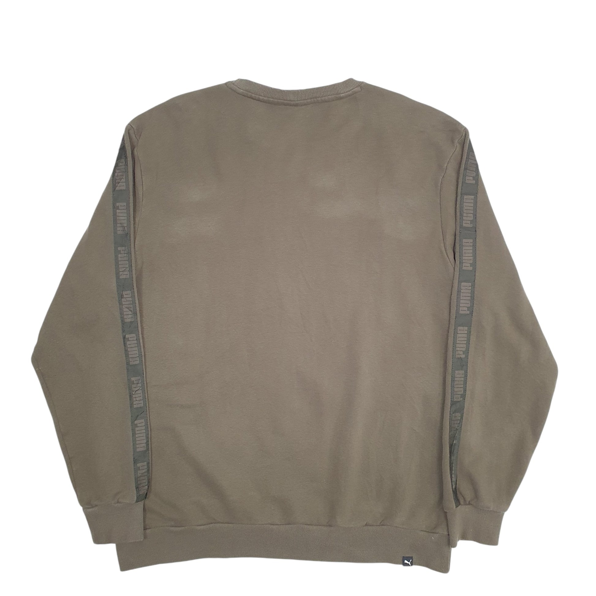 Mens Khaki Puma Spellout Crewneck Jumper