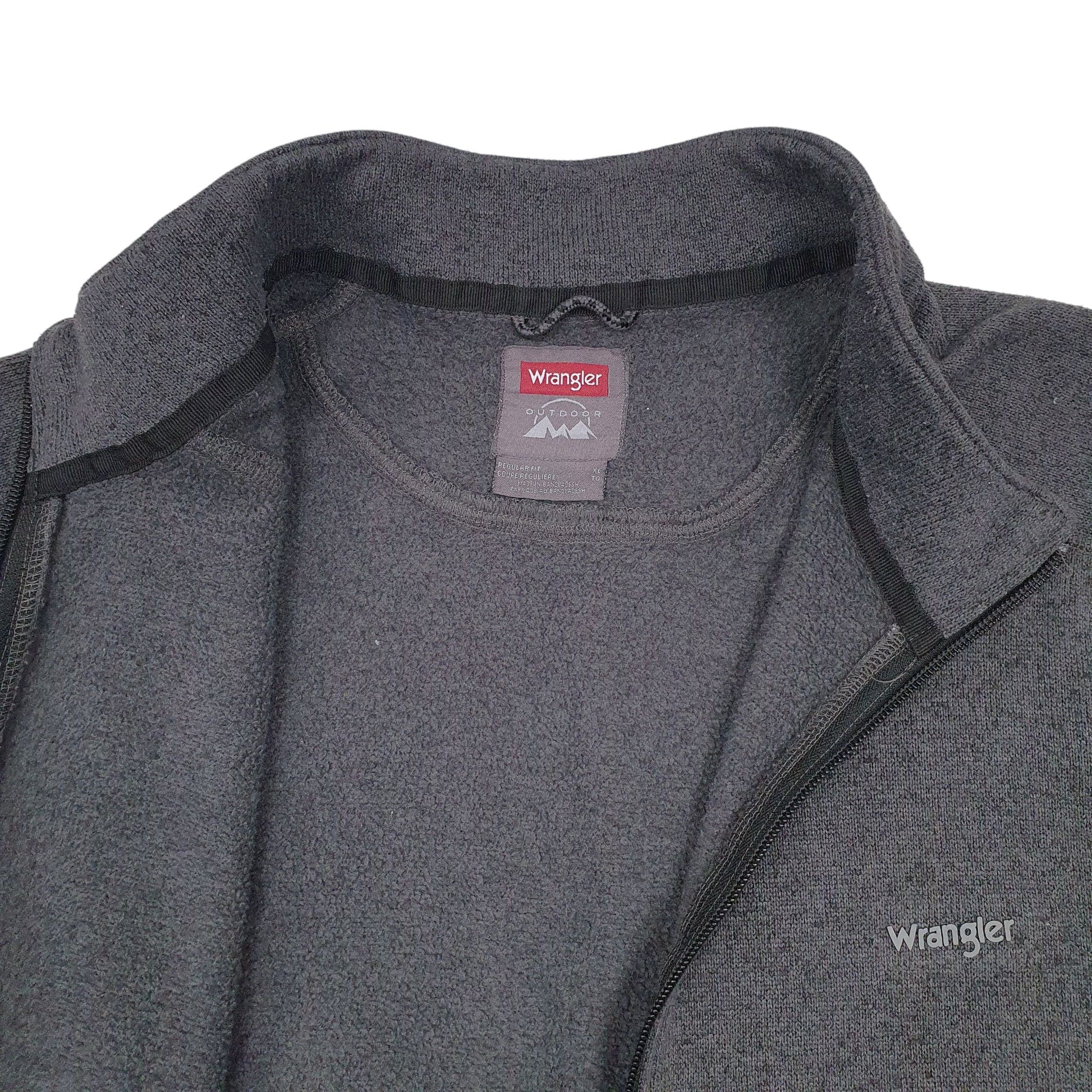 Mens Grey Wrangler Outdoor Full Zip Jumper