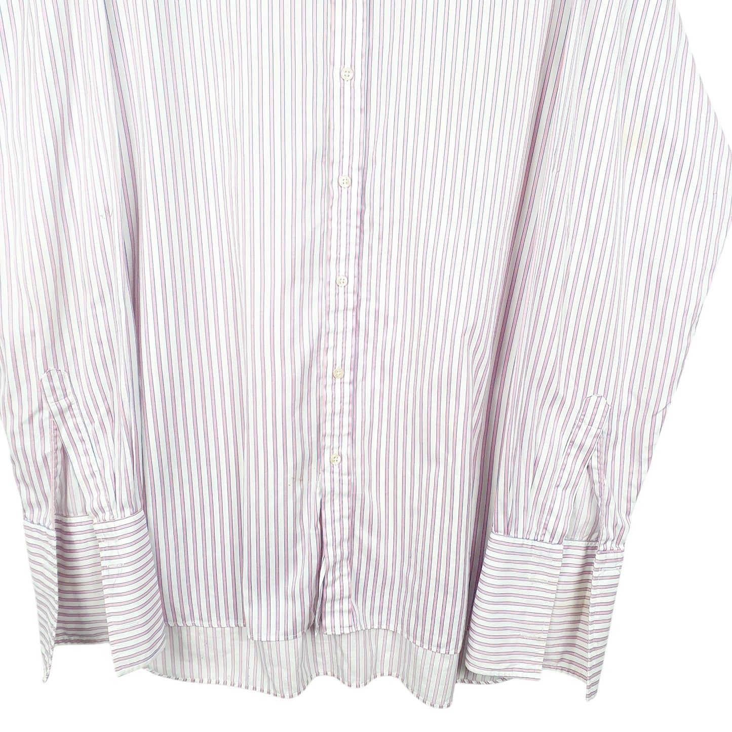 Mens White Pink Jermyn Street London Long Sleeve Shirt