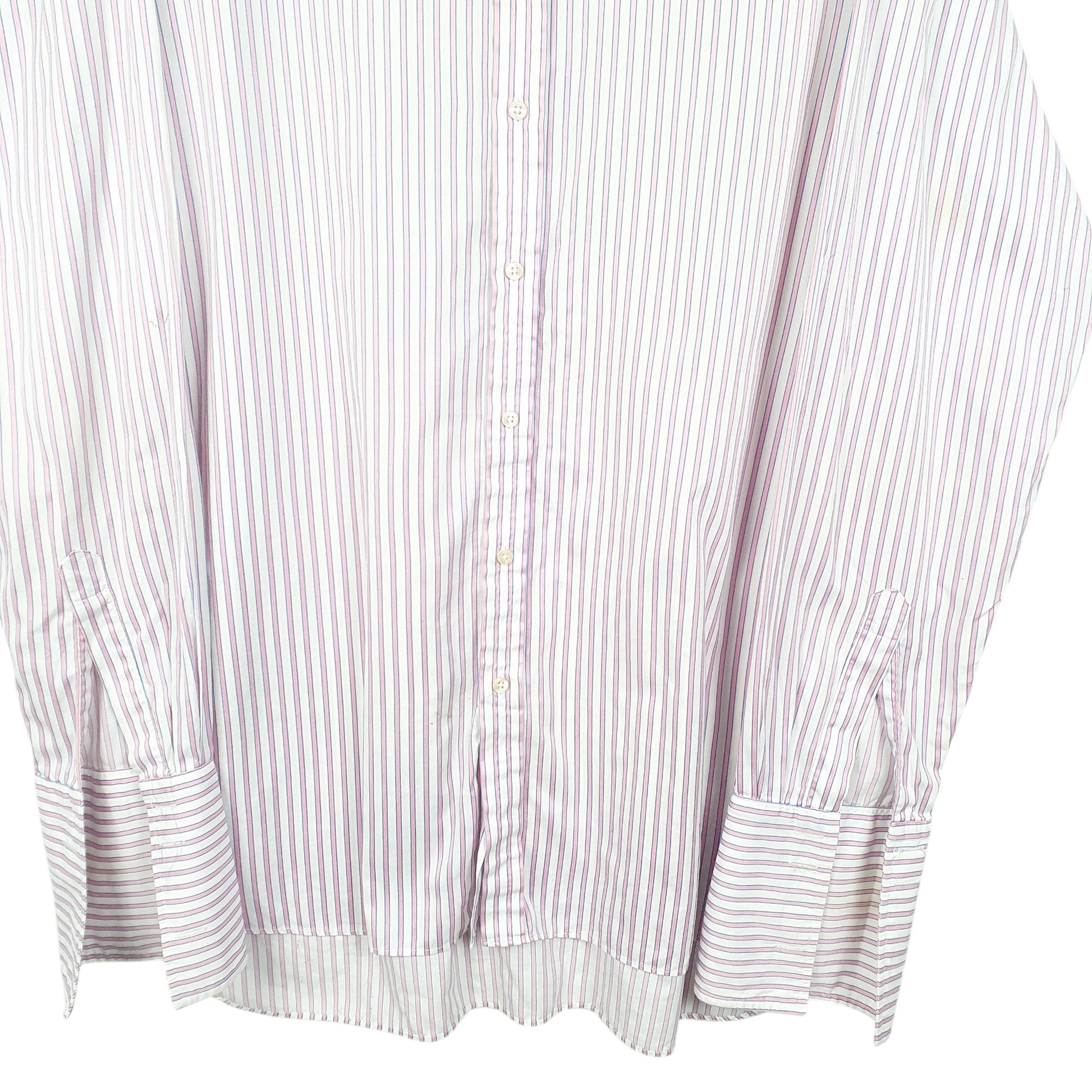 Mens White Pink Jermyn Street London Long Sleeve Shirt