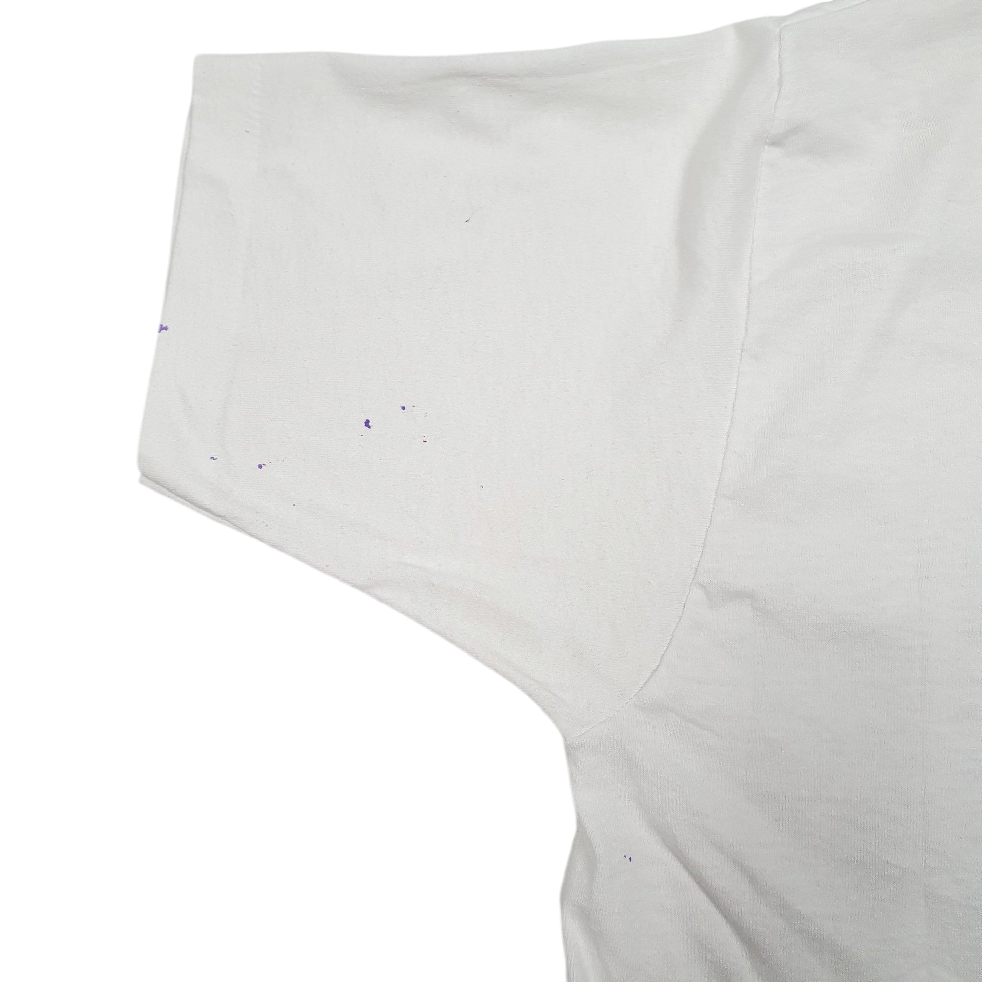 Mens White Fruit Of The Loom Single Stitch Vintage 90s Made In USA Picnic Winner Short Sleeve T Shirt