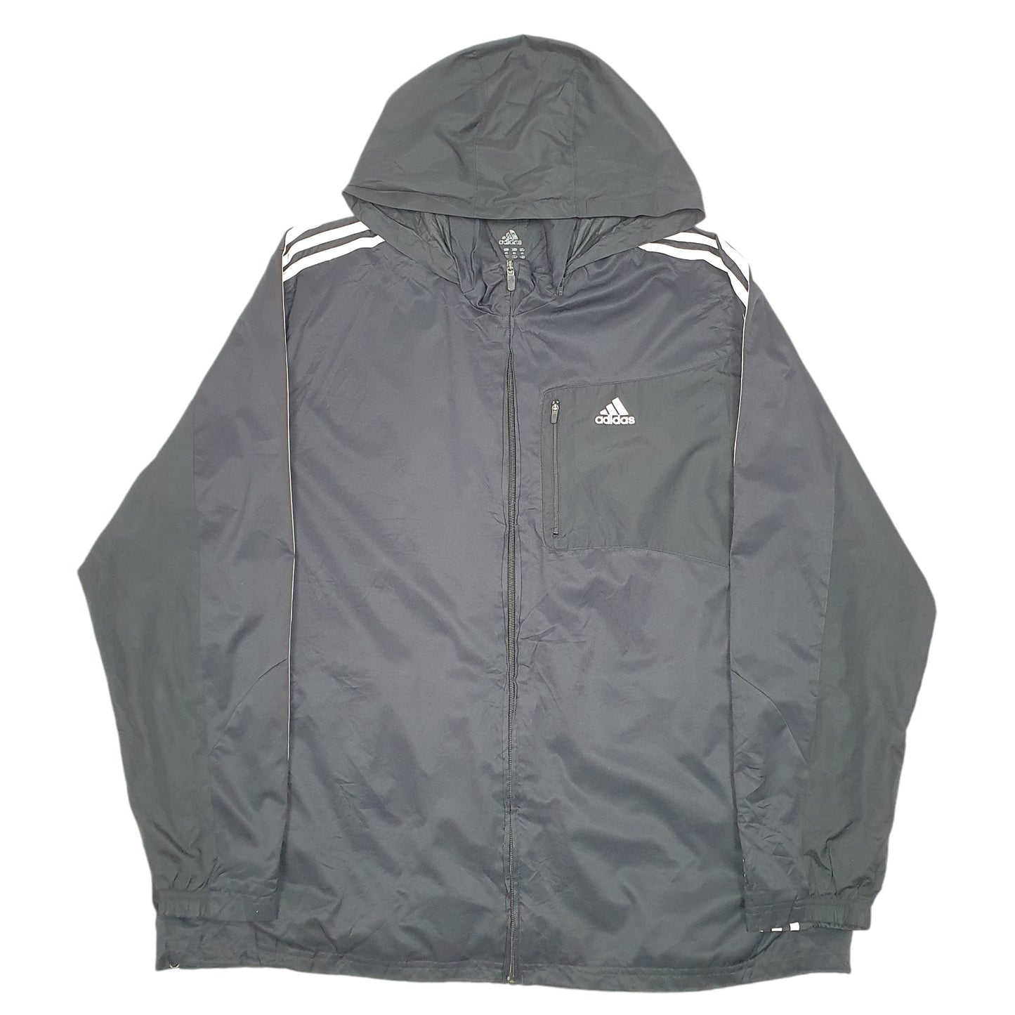 Mens Black Adidas Hooded  Coat