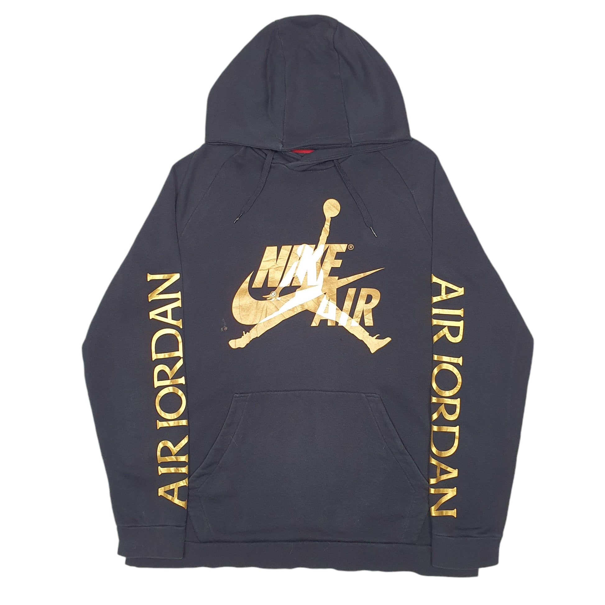 Mens Black Nike Air Jordan Spellout Hoodie Jumper