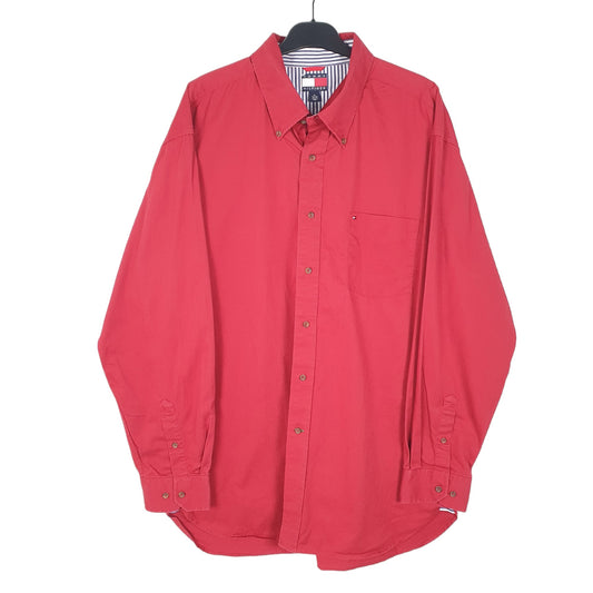 Mens Red Tommy Hilfiger  Long Sleeve Shirt