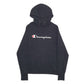 Womens Black Champion Spellout Hoodie Jumper