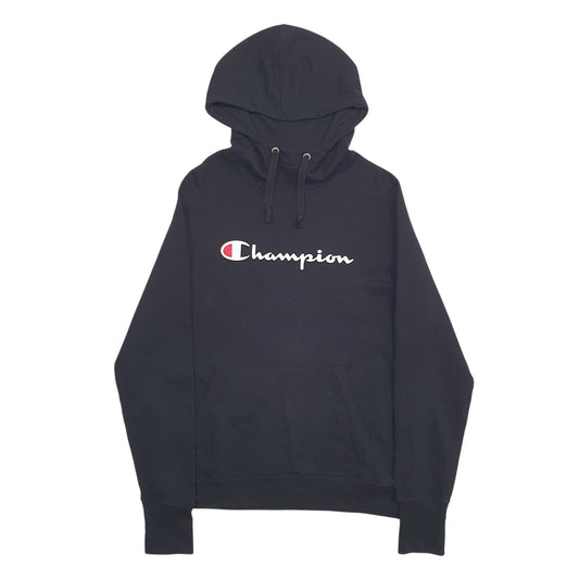 Womens Black Champion Spellout Hoodie Jumper