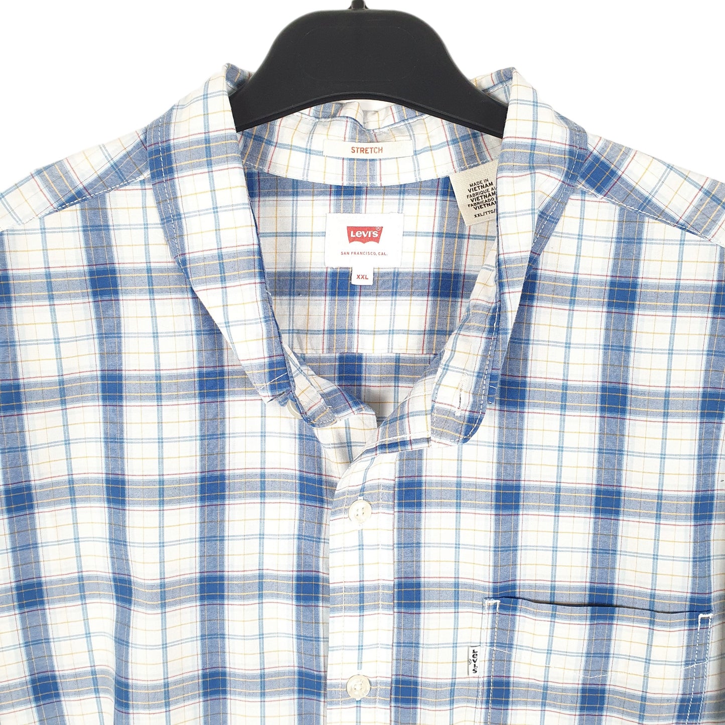 Mens White Levis Casual Stretch Long Sleeve Shirt