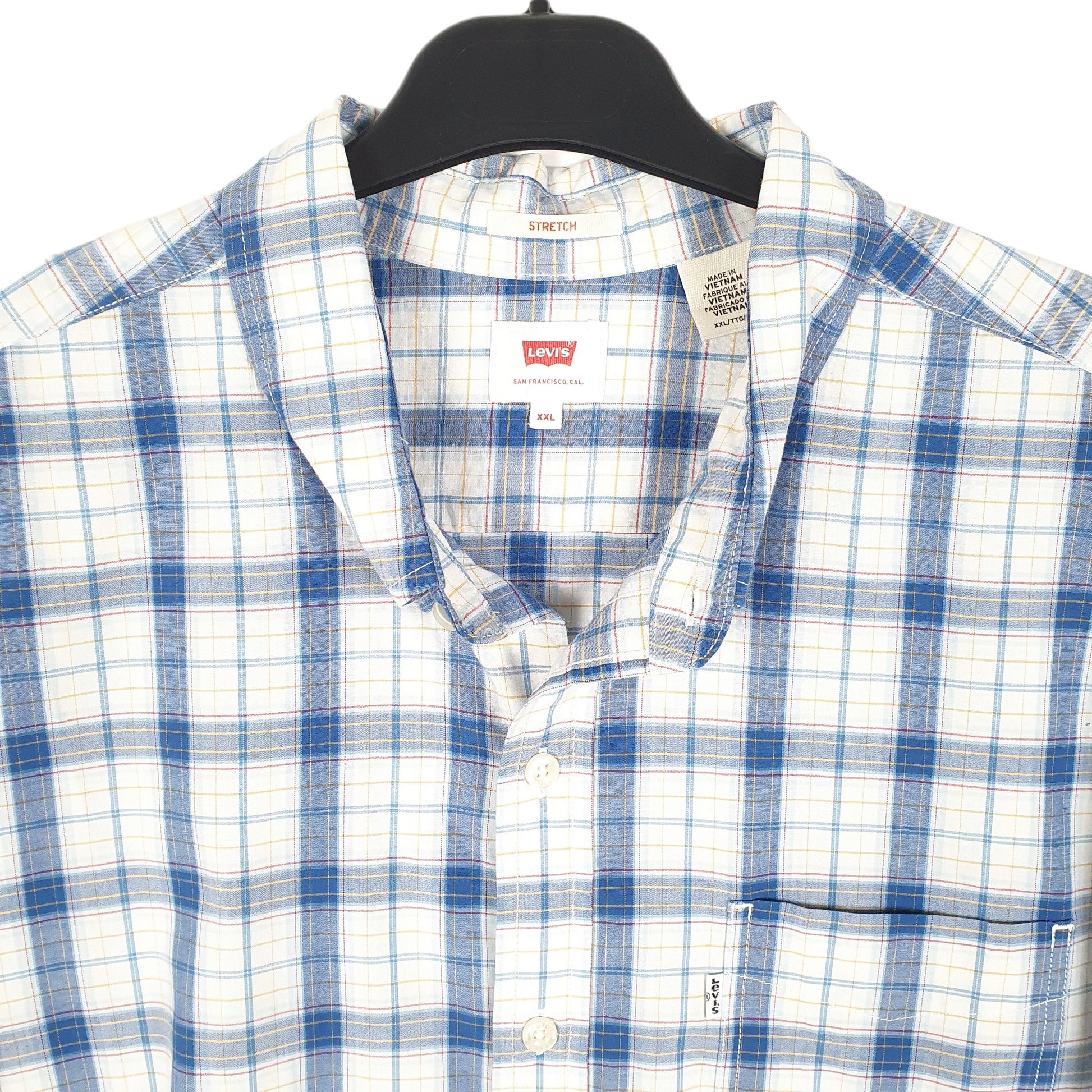 Mens White Levis Casual Stretch Long Sleeve Shirt