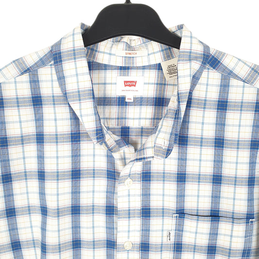 Mens White Levis Casual Stretch Long Sleeve Shirt