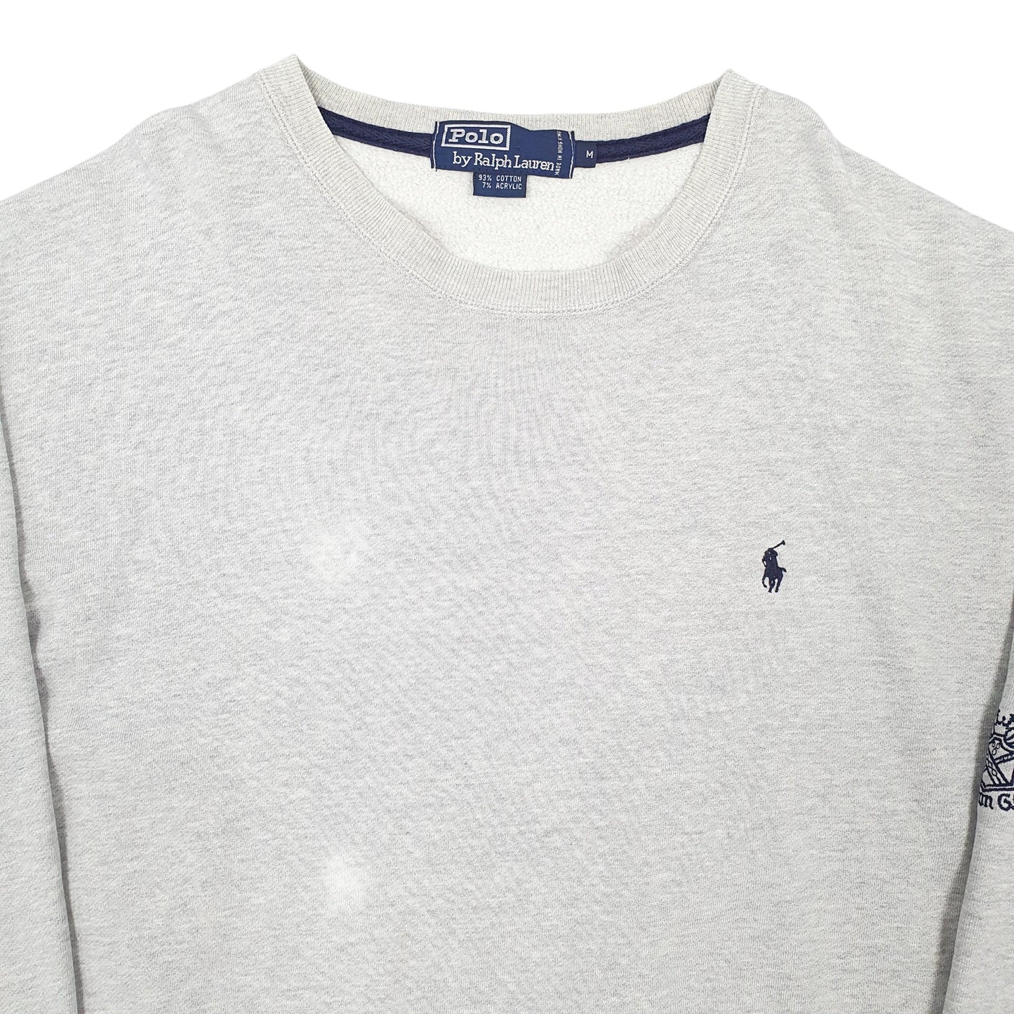 Mens Grey Polo Ralph Lauren Vintage Crewneck Jumper