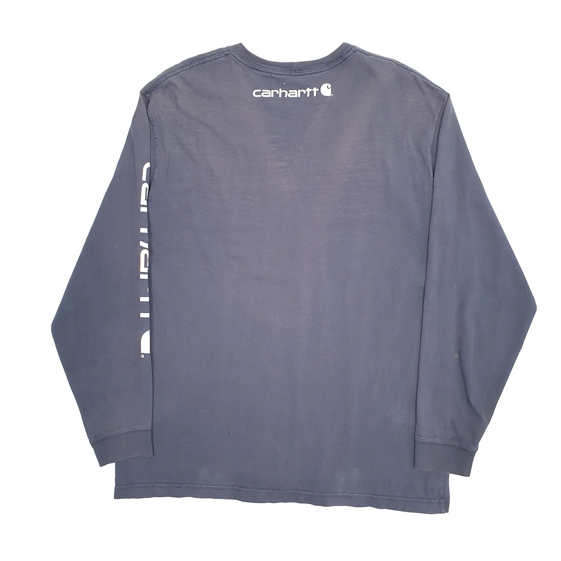 Mens Navy Carhartt  Long Sleeve T Shirt