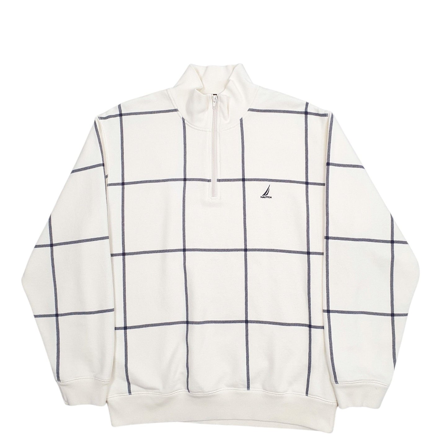 Mens Cream Nautica  Quarter Zip Jumper