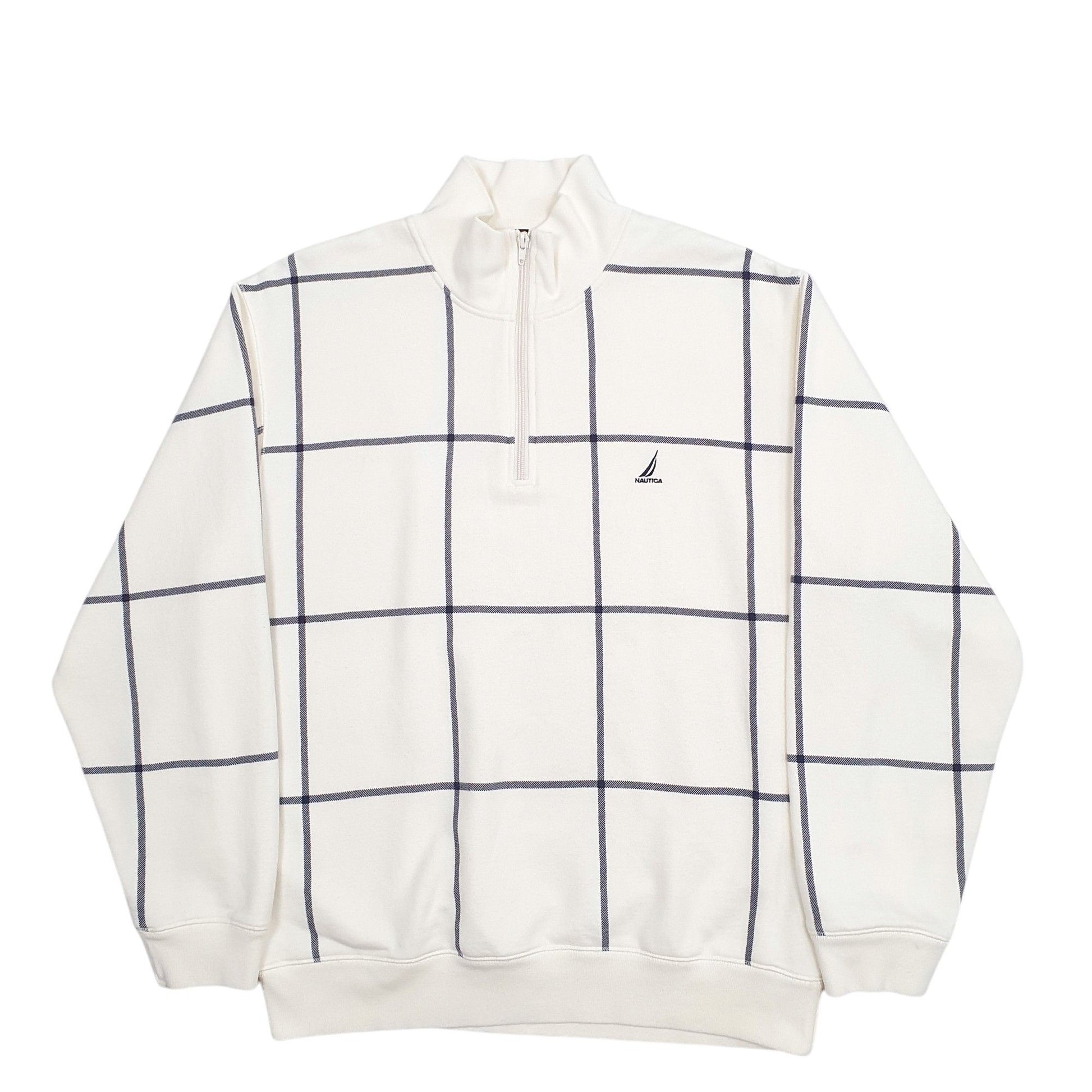 Mens Cream Nautica  Quarter Zip Jumper