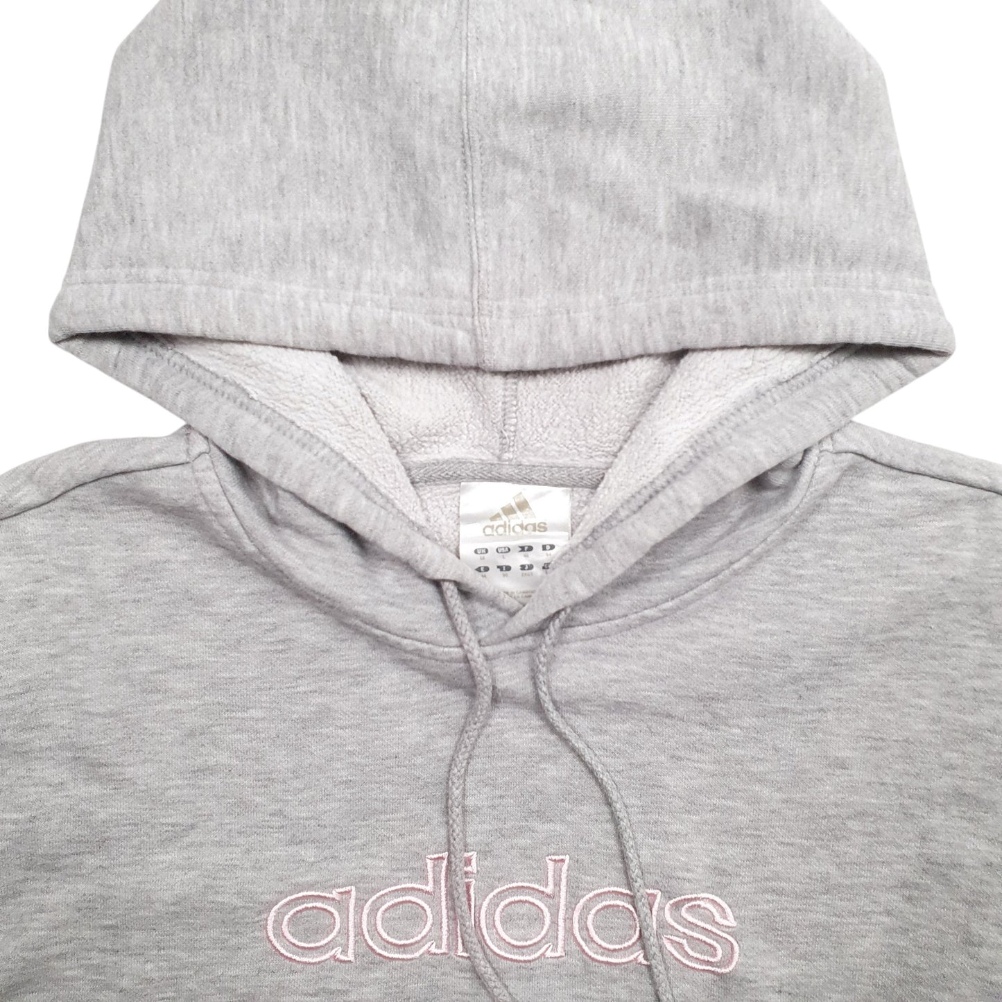 Womens Grey Adidas Spellout Hoodie Jumper