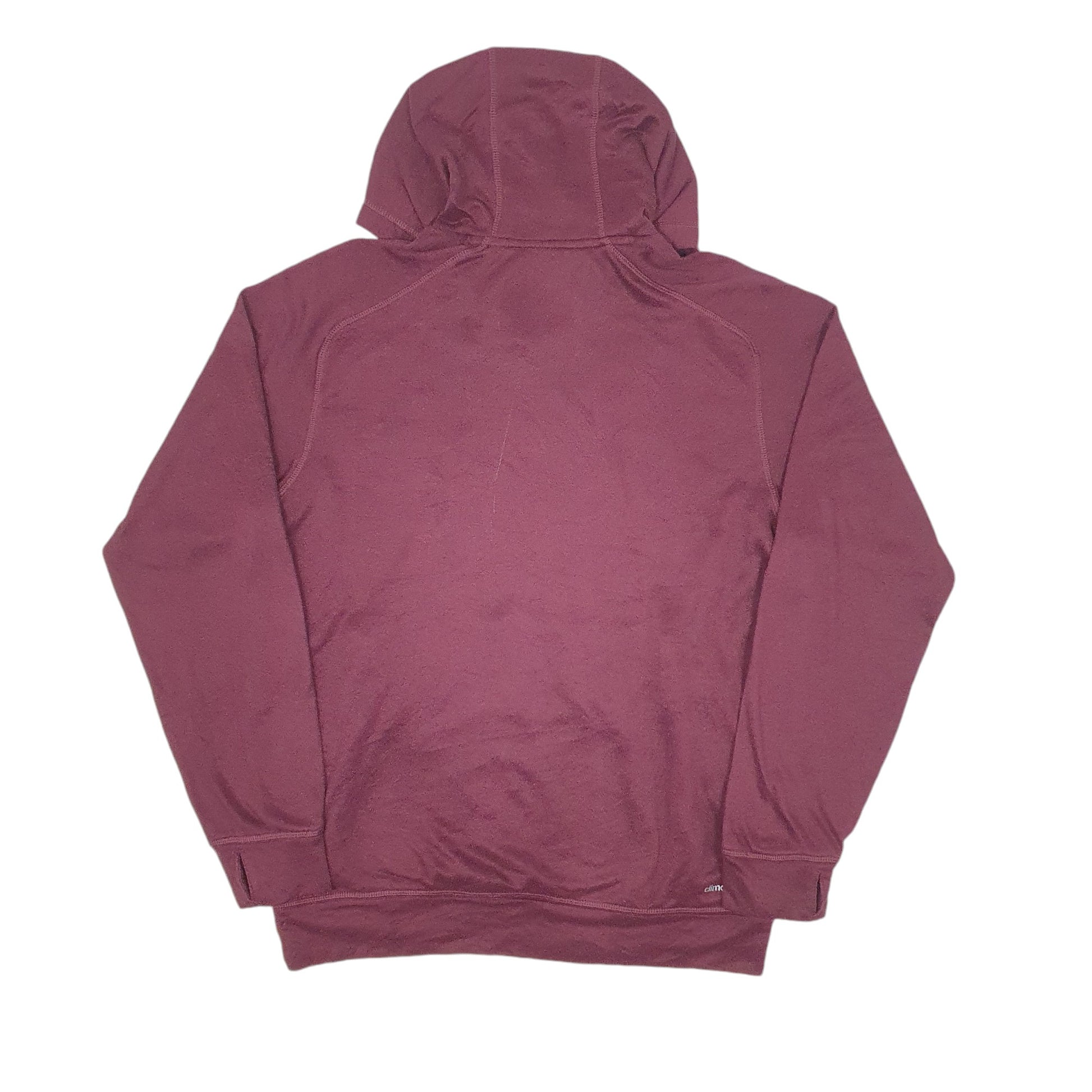 Mens Burgundy Adidas Climawarm Hoodie Jumper