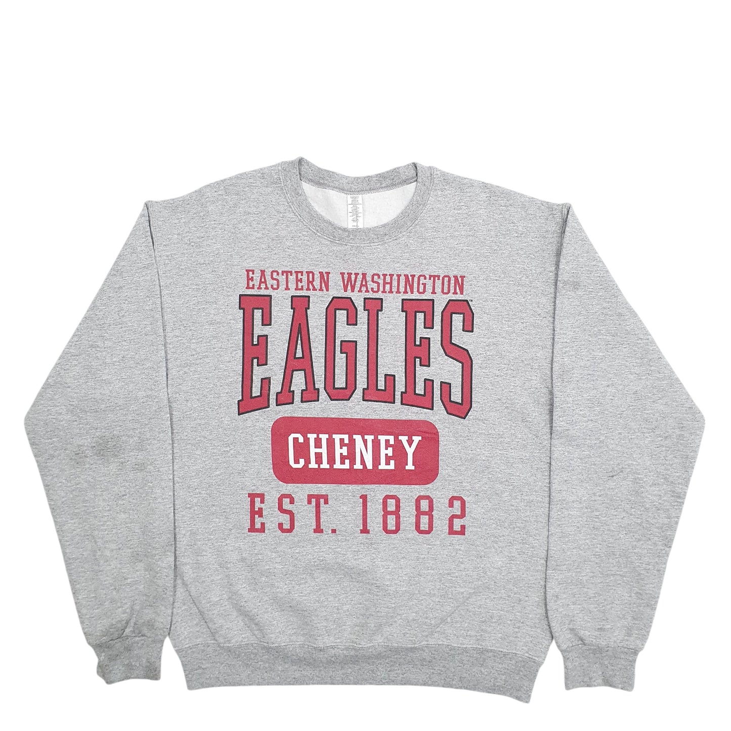 Mens Grey Unbranded Eastern Washington Eagles Spellout Crewneck Jumper