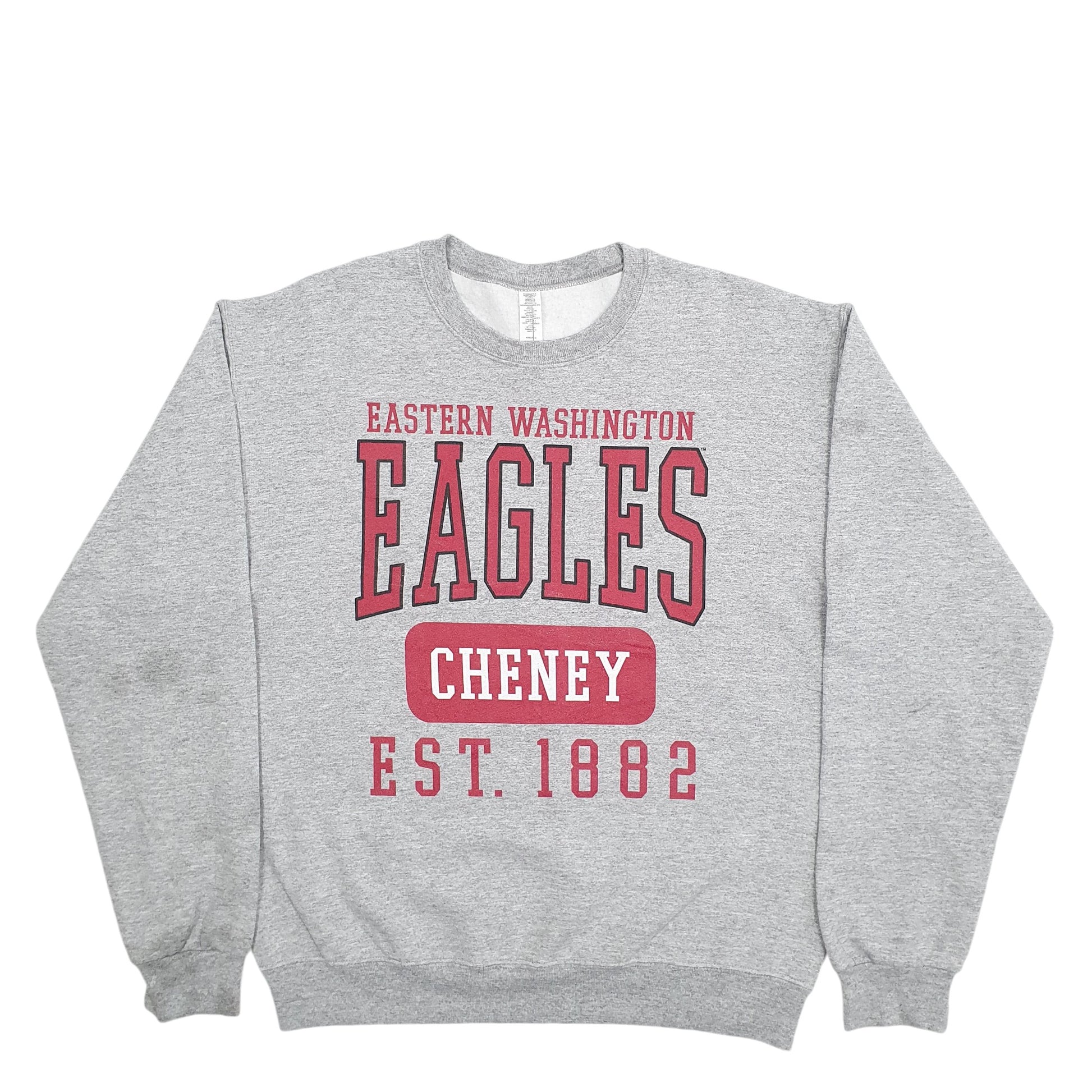 Mens Grey Unbranded Eastern Washington Eagles Spellout Crewneck Jumper
