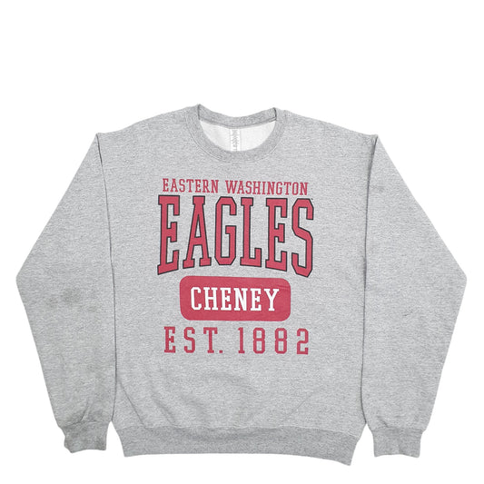 Mens Grey Unbranded Eastern Washington Eagles Spellout Crewneck Jumper