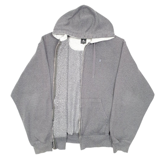 Mens Grey Champion Hoodie Full Zip Jumper