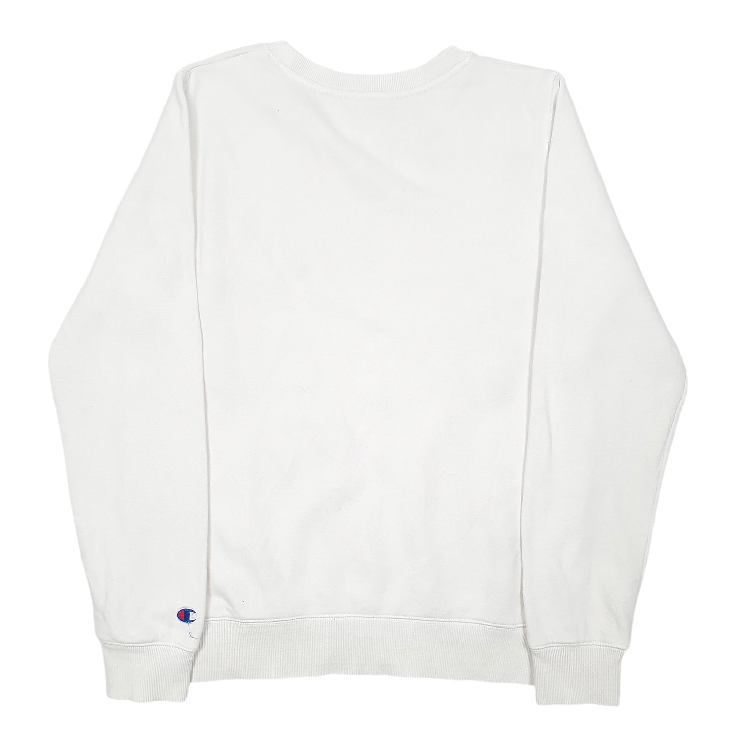 Womens White Champion Script Crewneck Jumper